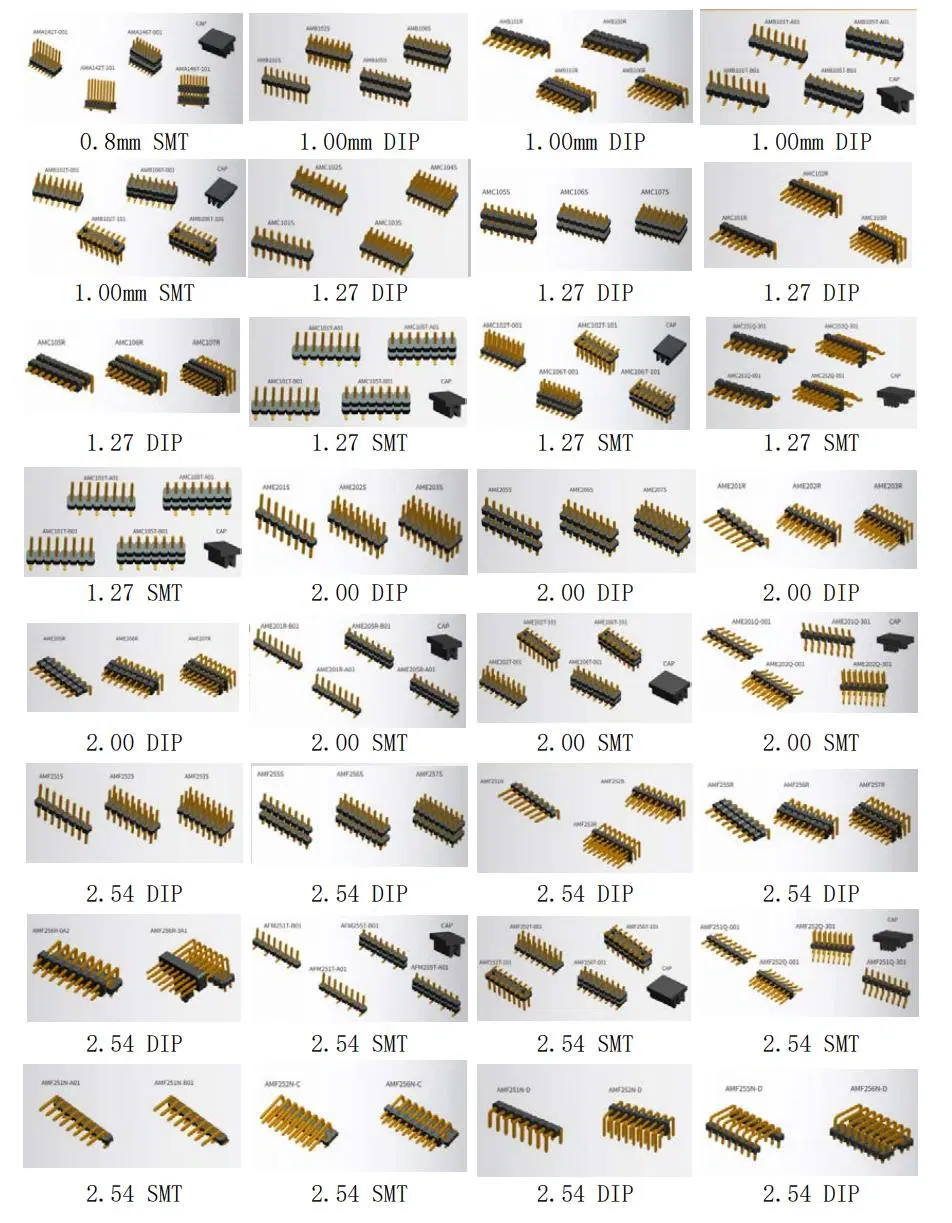 0.8mm Surface Mounted Male Pin Header Connectors Board to Board with Short Leadtime and Good Price