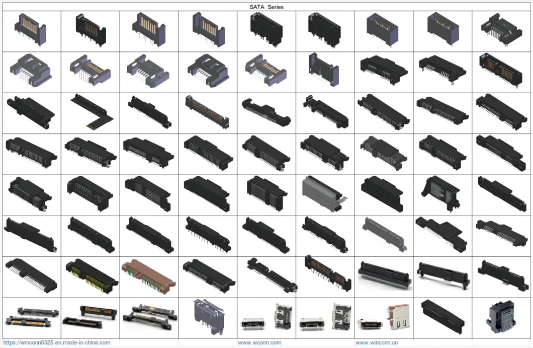 SATA 22p Receptacle Vertical SMT Type H=8.15mm Connector